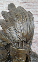Karl Kauba Bronze Native American Warrior Bust on Marble