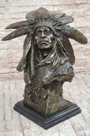 Carl Kauba Native American Indian Chief War Bonnet Bronze Bust