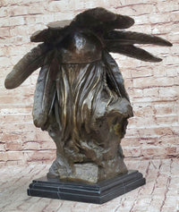 Carl Kauba Native American Indian Chief War Bonnet Bronze Bust