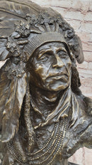 Carl Kauba Native American Indian Chief War Bonnet Bronze Bust