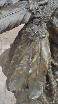 Carl Kauba Native American Indian Chief War Bonnet Bronze Bust