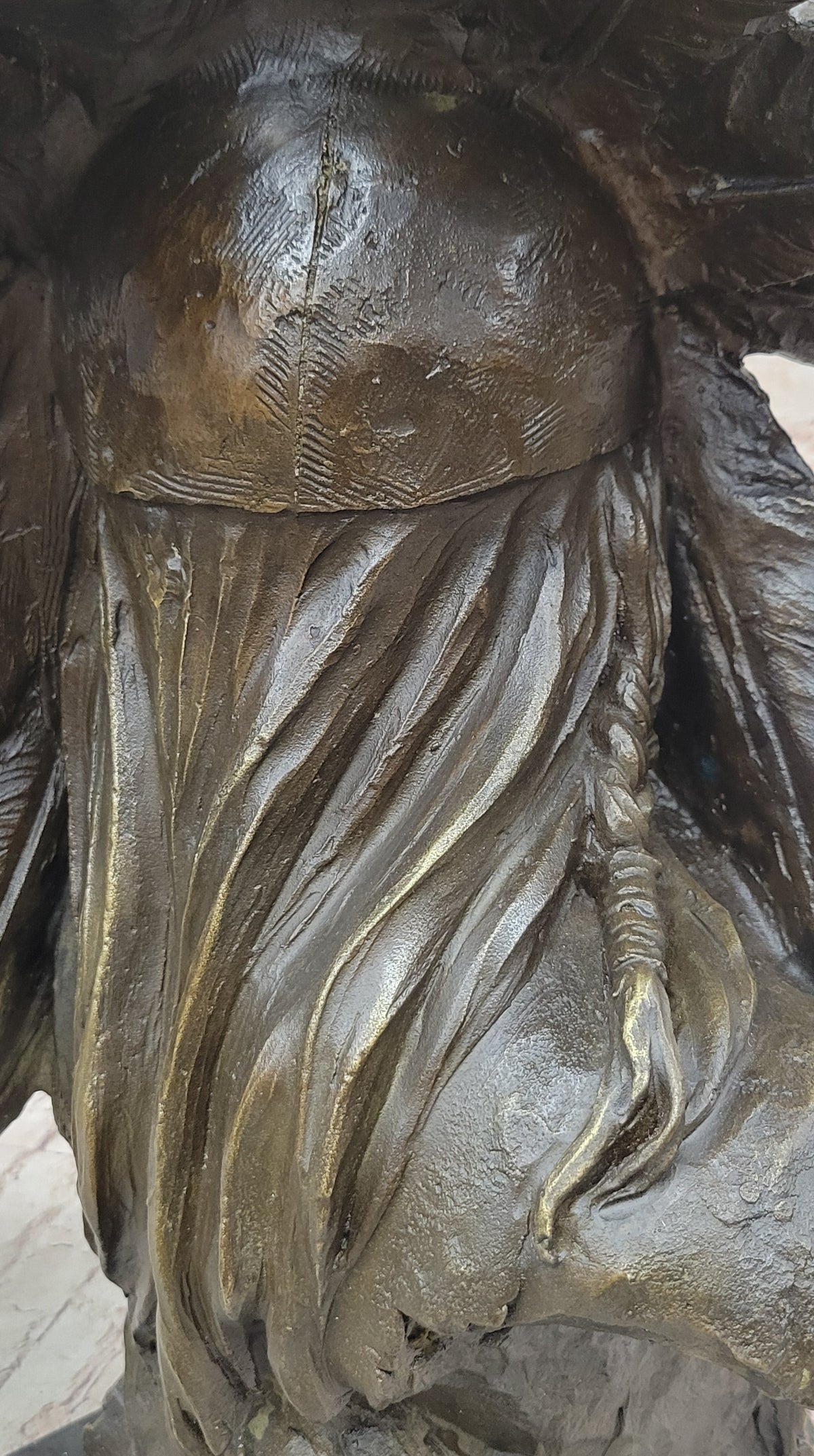 Carl Kauba Native American Indian Chief War Bonnet Bronze Bust