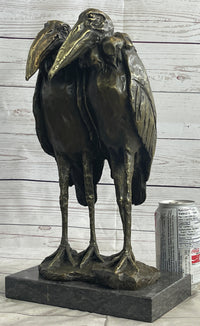 Two Birds Pelicans Storks Vultures Water Fowl Bronze Sculpture