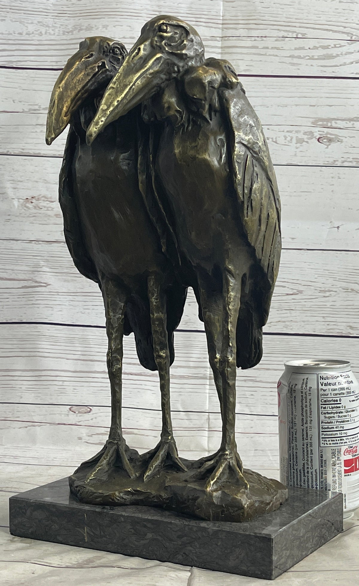 Two Birds Pelicans Storks Vultures Water Fowl Bronze Sculpture