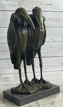 Two Birds Pelicans Storks Vultures Water Fowl Bronze Sculpture