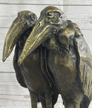 Two Birds Pelicans Storks Vultures Water Fowl Bronze Sculpture