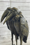 Two Birds Pelicans Storks Vultures Water Fowl Bronze Sculpture