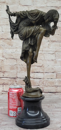 Bronze Art Deco Dancer w/Snake Sculpture Ankara Classic Artwork