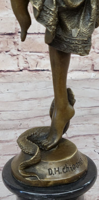 Bronze Art Deco Dancer w/Snake Sculpture Ankara Classic Artwork