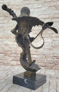 Cello Player Bronze Sculpture Classical Jazz Art