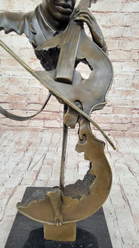 Cello Player Bronze Sculpture Classical Jazz Art