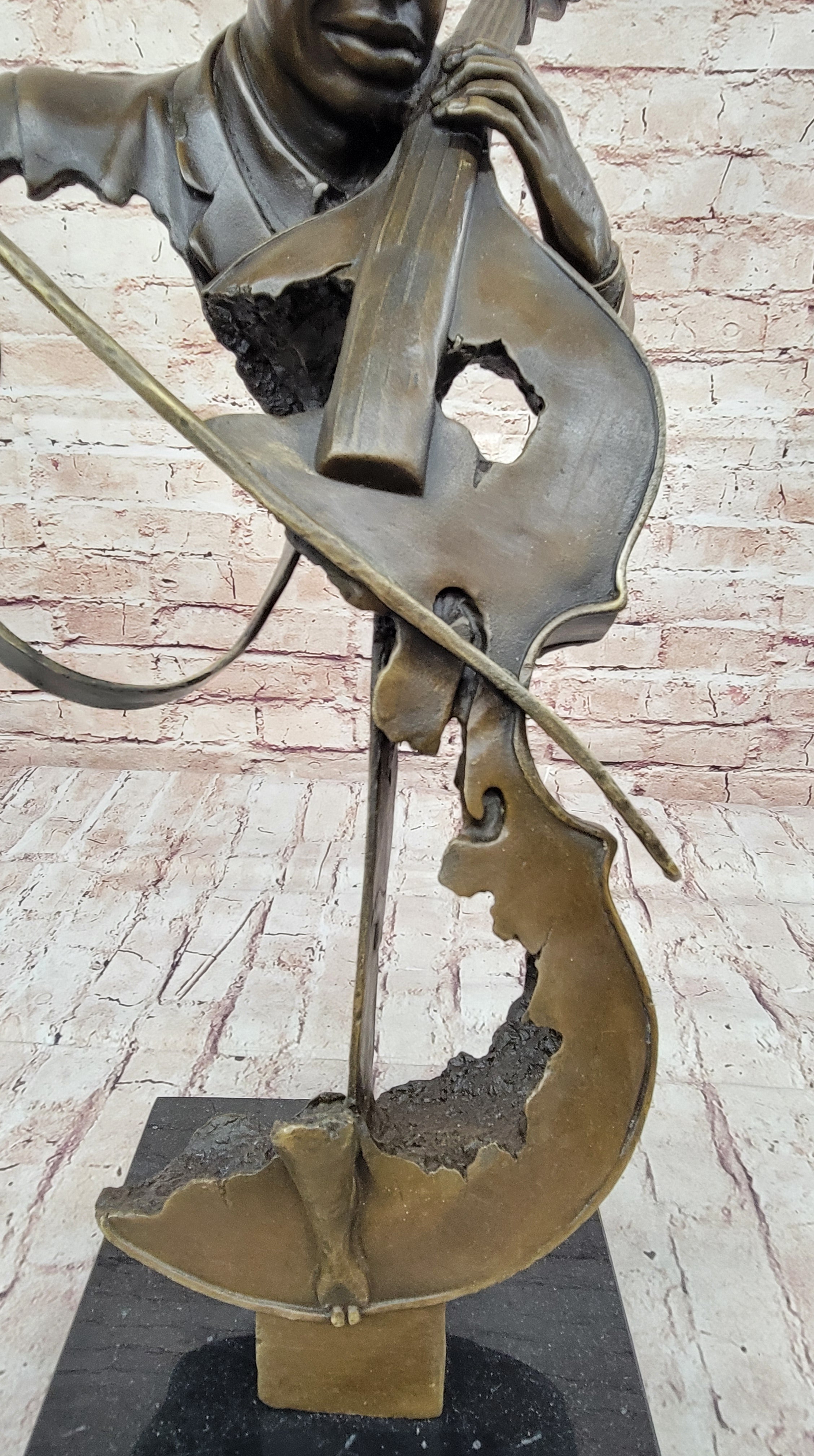 Cello Player Bronze Sculpture Classical Jazz Art