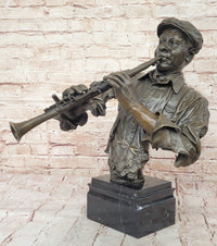 Jazz Clarinet Player Bronze Bust - Mid-Century Music Art