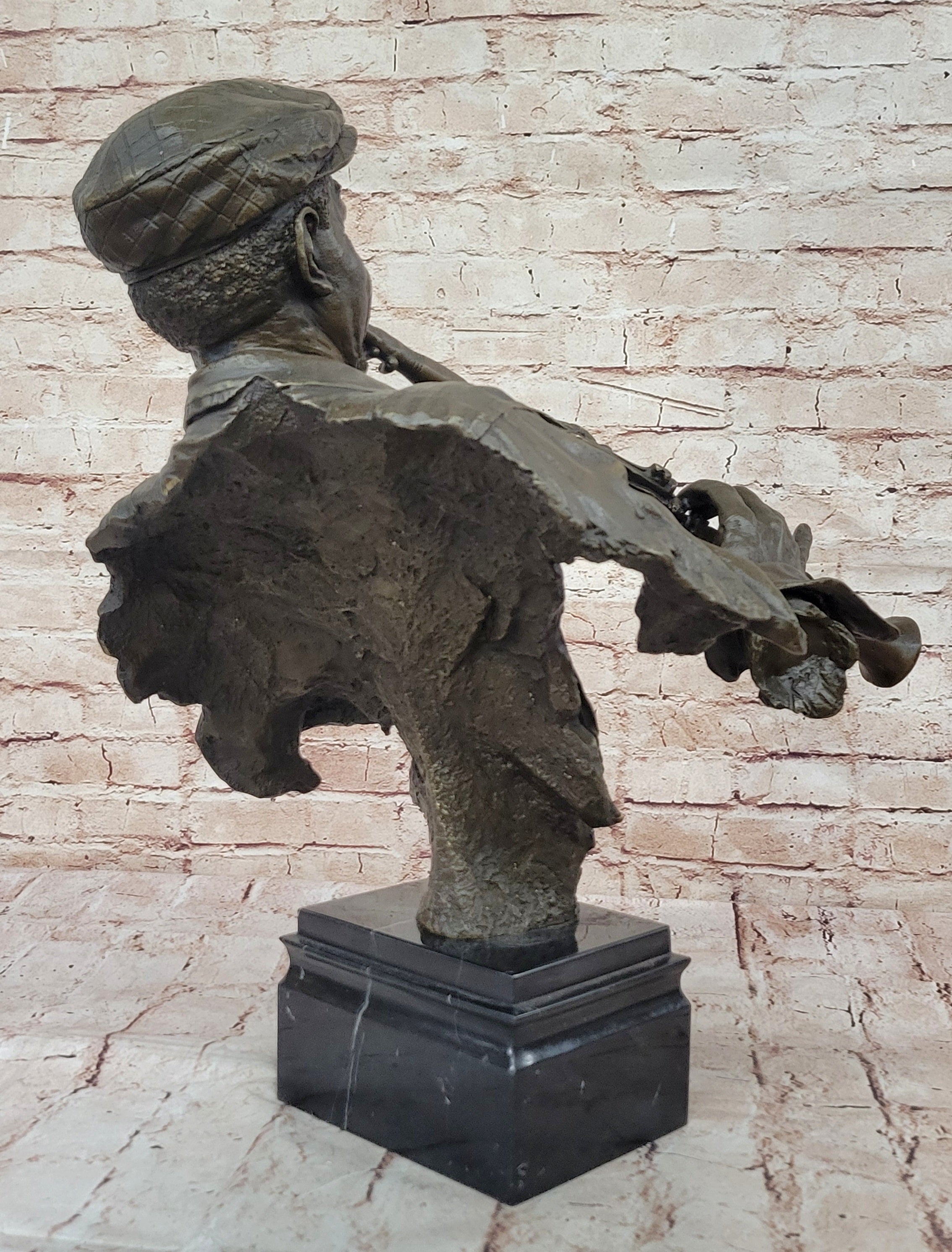 Jazz Clarinet Player Bronze Bust - Mid-Century Music Art