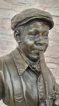Jazz Clarinet Player Bronze Bust - Mid-Century Music Art
