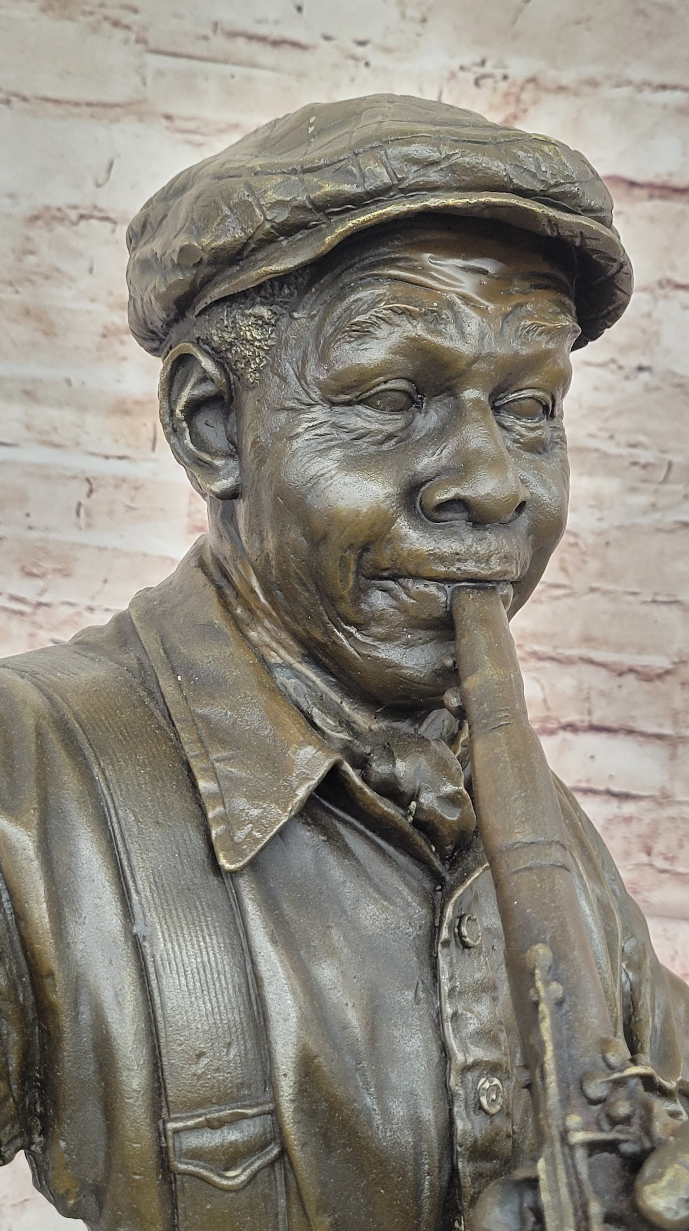 Jazz Clarinet Player Bronze Bust - Mid-Century Music Art