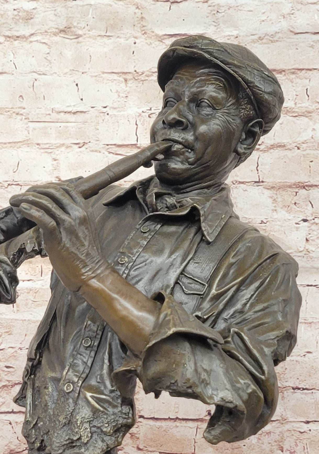 Jazz Clarinet Player Bronze Bust - Mid-Century Music Art