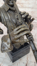 Jazz Clarinet Player Bronze Bust - Mid-Century Music Art