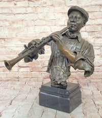 Jazz Clarinet Player Bronze Bust - Mid-Century Music Art