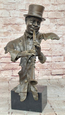 Bronze New Orleans Jazz Musician Playing Clarinet
