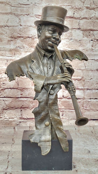 Bronze New Orleans Jazz Musician Playing Clarinet