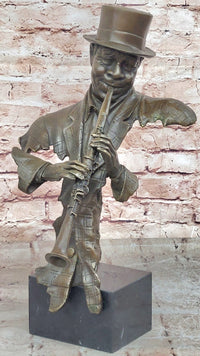 Bronze New Orleans Jazz Musician Playing Clarinet