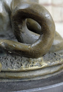 Panther Puma Mountain Lion vs. Alligator Bronze Sculpture