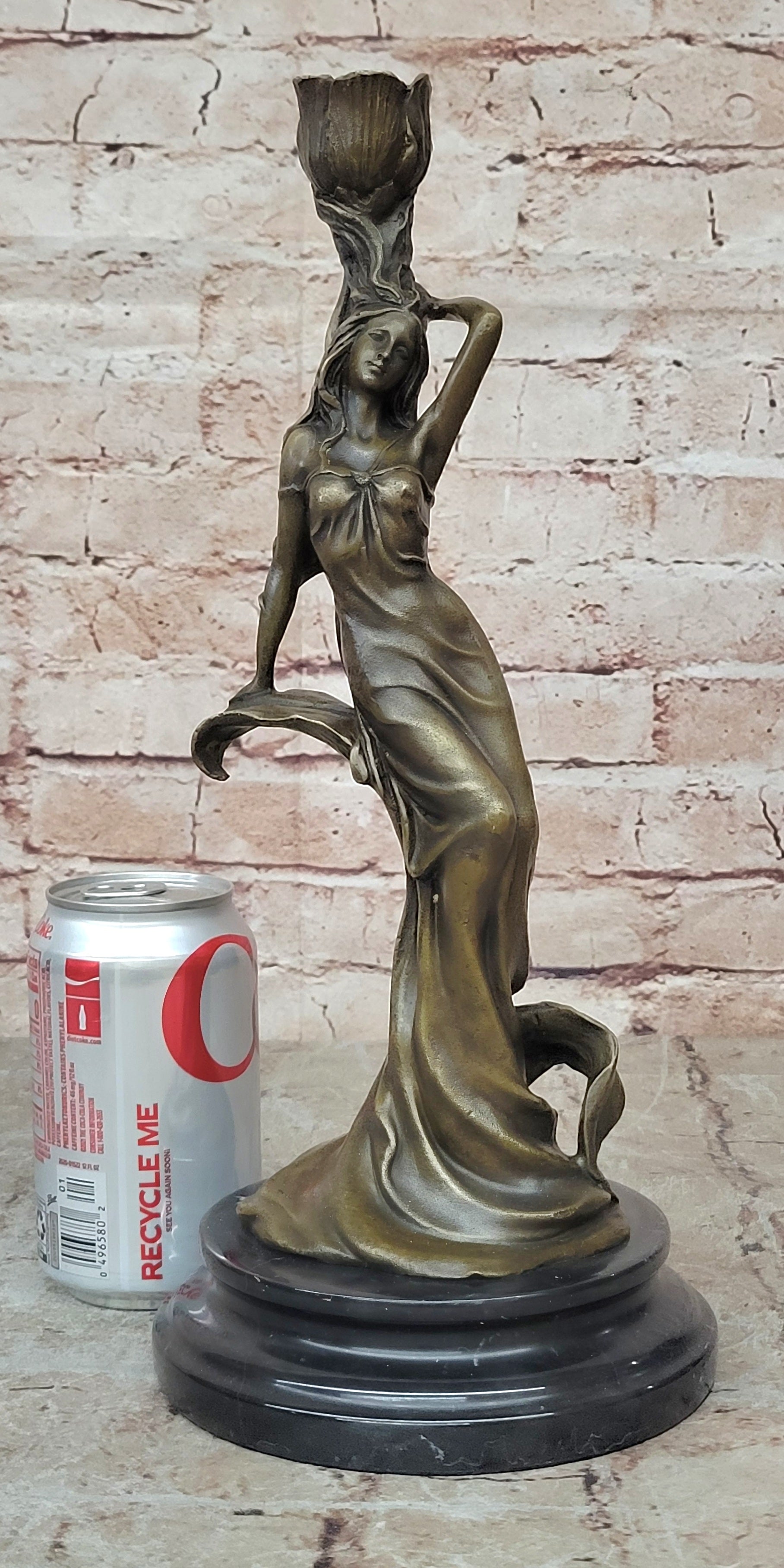 Bronze Candlestick Water Nymph Candle Holder by Milo