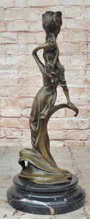 Bronze Candlestick Water Nymph Candle Holder by Milo