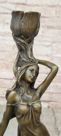 Bronze Candlestick Water Nymph Candle Holder by Milo