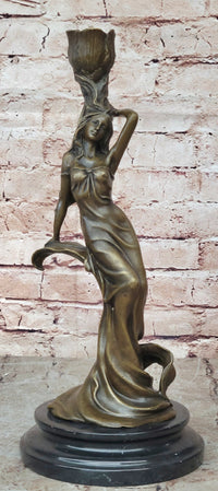 Bronze Candlestick Water Nymph Candle Holder by Milo