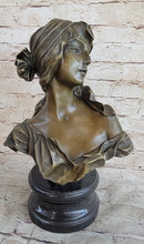 Milo “Maiden’s Gaze” Bronze Female Bust on Marble Base