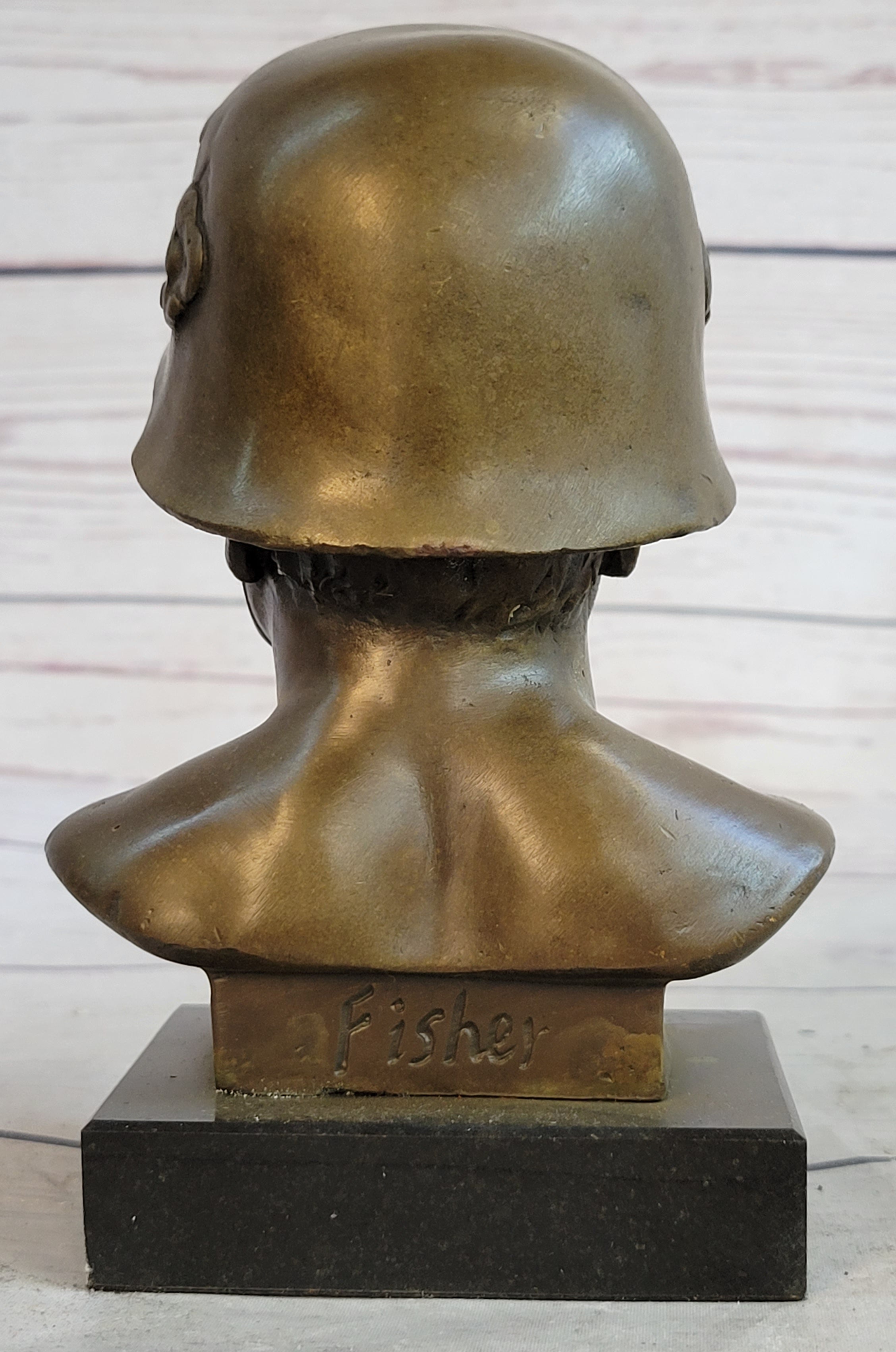 Unknown German Soldier Bronze Bust WW1 WW2 6" x 4"
