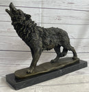 Extra Large Wild Animal Life Wolf Dog Bronze Sculpture