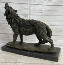 Extra Large Wild Animal Life Wolf Dog Bronze Sculpture