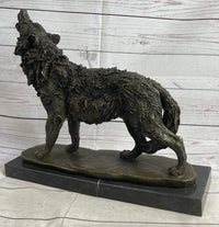 Extra Large Wild Animal Life Wolf Dog Bronze Sculpture