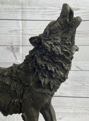 Extra Large Wild Animal Life Wolf Dog Bronze Sculpture