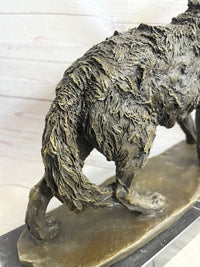 Extra Large Wild Animal Life Wolf Dog Bronze Sculpture