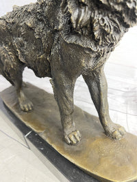 Extra Large Wild Animal Life Wolf Dog Bronze Sculpture