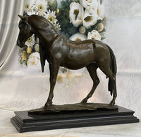 Signed Extra Large Arabian Horse Race Bronze Sculpture