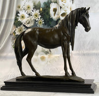 Signed Extra Large Arabian Horse Race Bronze Sculpture