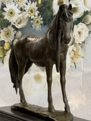 Signed Extra Large Arabian Horse Race Bronze Sculpture