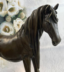Signed Extra Large Arabian Horse Race Bronze Sculpture