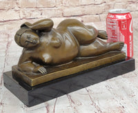 Chubby Nude Woman Laying on Her Side - Bronze Sculpture by Fernando Botero
