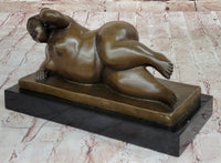 Chubby Nude Woman Laying on Her Side - Bronze Sculpture by Fernando Botero
