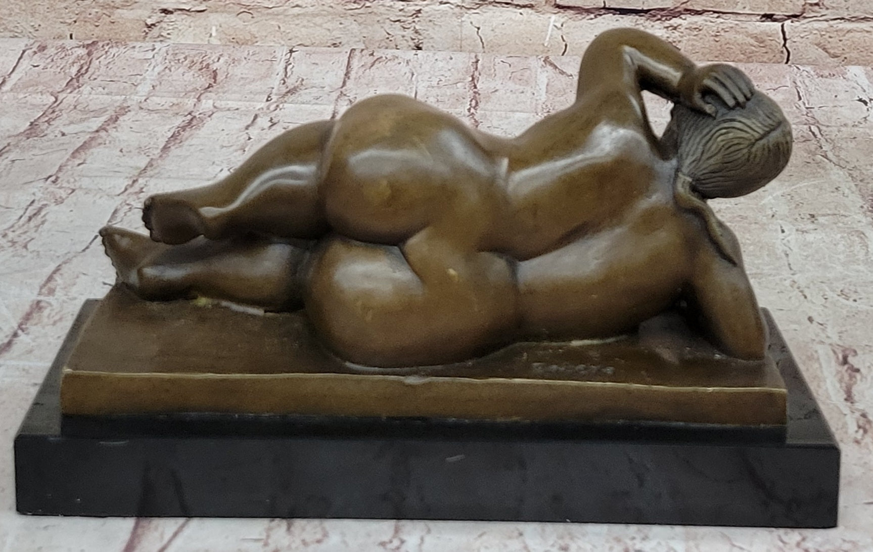 Chubby Nude Woman Laying on Her Side - Bronze Sculpture by Fernando Botero
