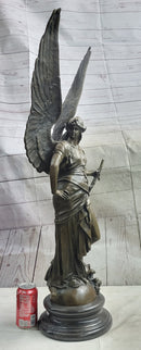 Winged Warrior Angel Archangel w/ Sword Bronze 37" x 13"