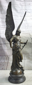 Winged Warrior Angel Archangel w/ Sword Bronze 37" x 13"