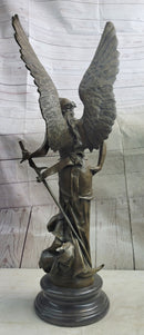 Winged Warrior Angel Archangel w/ Sword Bronze 37" x 13"