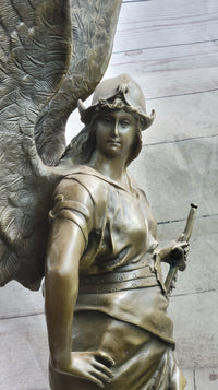 Winged Warrior Angel Archangel w/ Sword Bronze 37" x 13"